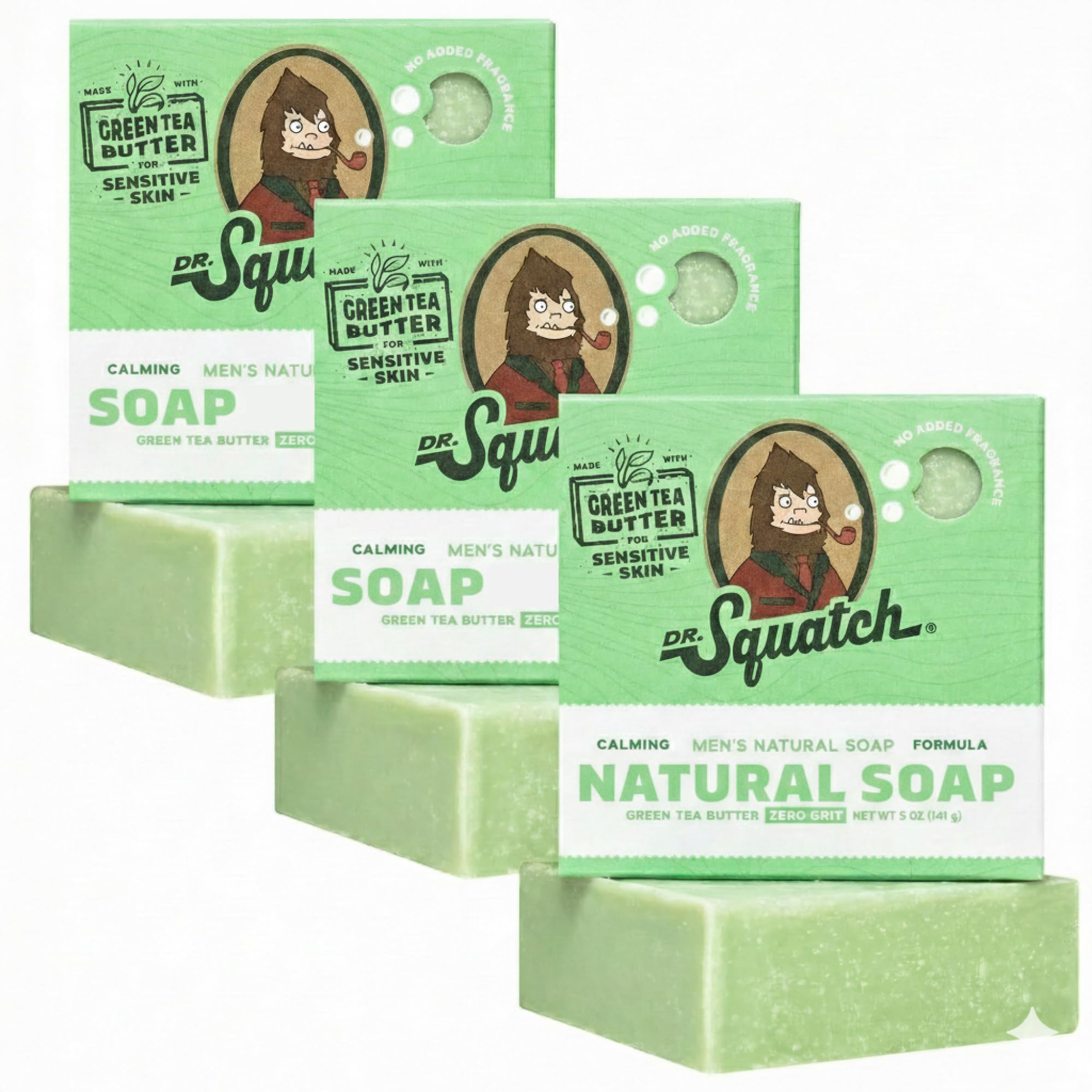 Dr. Squatch Natural Men’s Bar Soap - Cold Process Body Soap Bar with Natural Oils - Gifts for Men - Coconut Castaway, Fresh Falls & Cool Fresh Aloe (5 oz, 3-Pack)