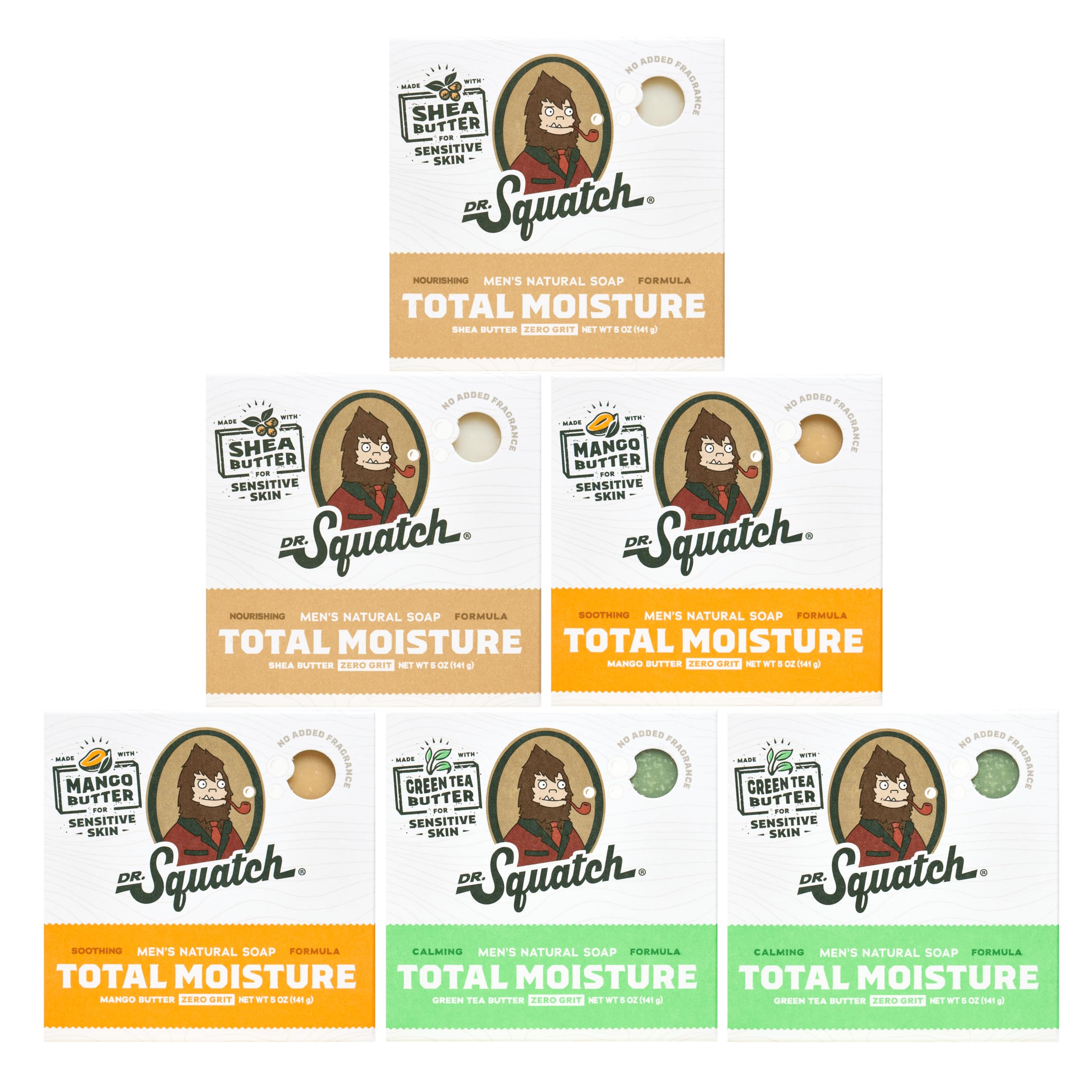 Dr. Squatch Natural Men’s Bar Soap - Cold Process Body Soap Bar with Natural Oils - Gifts for Men - Coconut Castaway, Fresh Falls & Cool Fresh Aloe (5 oz, 3-Pack)