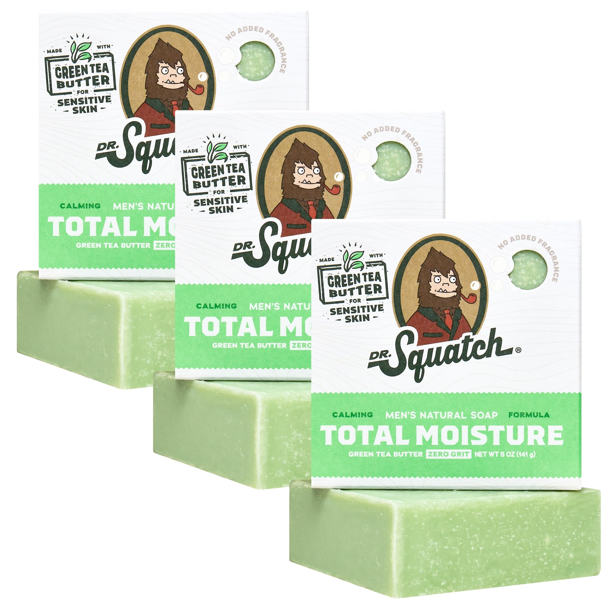 Dr. Squatch Natural Men’s Bar Soap - Cold Process Body Soap Bar with Natural Oils - Gifts for Men - Coconut Castaway, Fresh Falls & Cool Fresh Aloe (5 oz, 3-Pack)