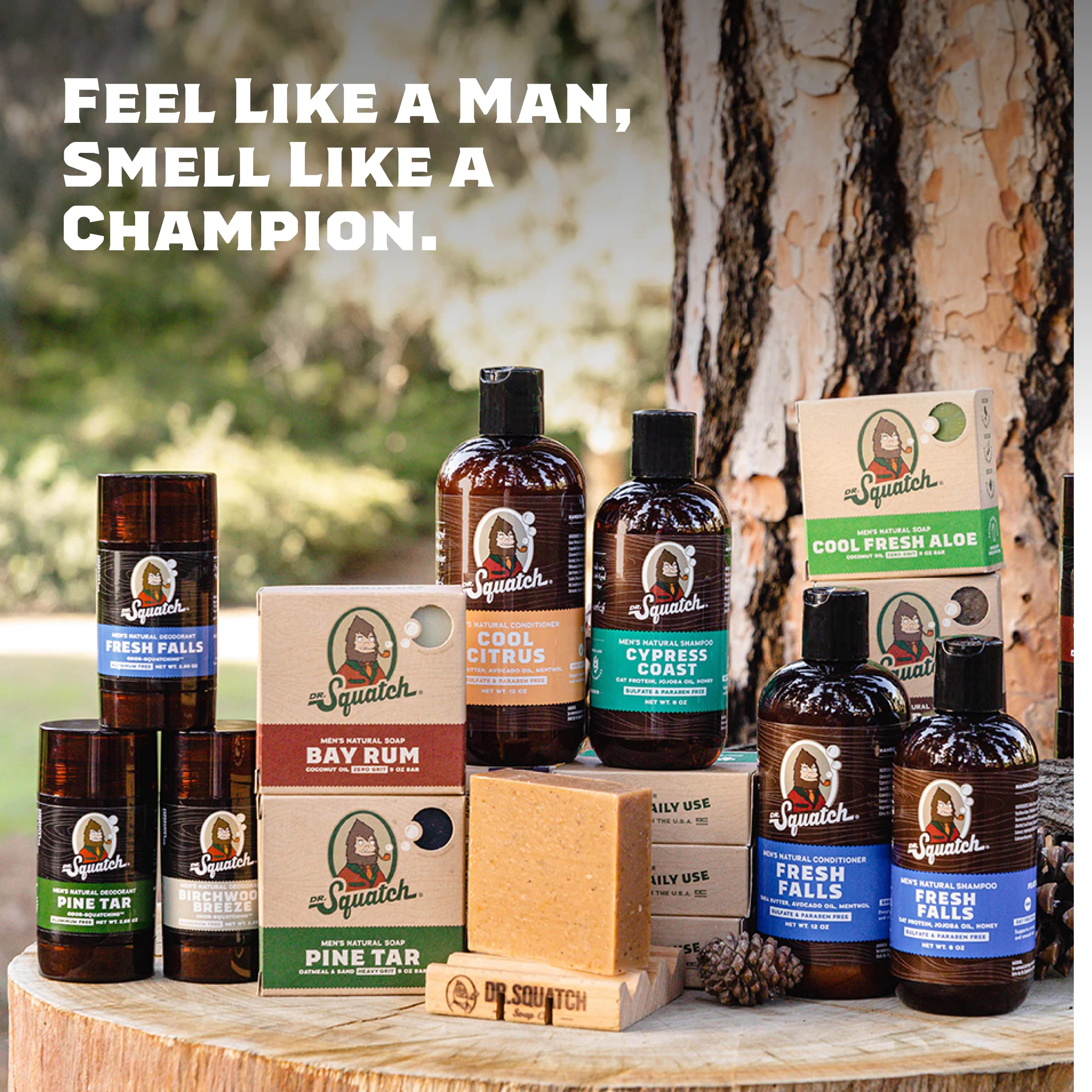 Dr. Squatch Natural Men’s Bar Soap - Cold Process Body Soap Bar with Natural Oils - Gifts for Men - Coconut Castaway, Fresh Falls & Cool Fresh Aloe (5 oz, 3-Pack)